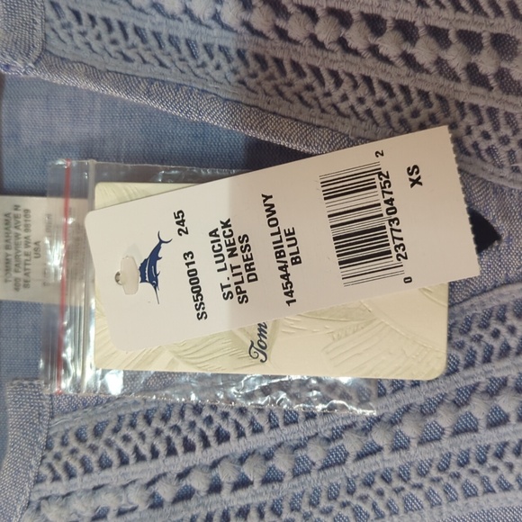 NWT Tommy Bahama St. Lucia Linen-Blend Split Neck Dress - Picture 6 of 16